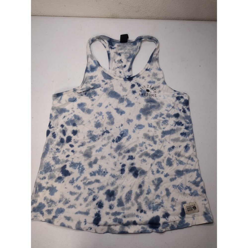 Mountain Hardwear Womens Blue Tie Dye Keep Earth Awesome Tank Top Medium